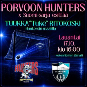 Tuukka "Tuke" Ritokoski Huntersin maalilla ottelulippu 17.10.2026